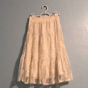 Cream lace skirt